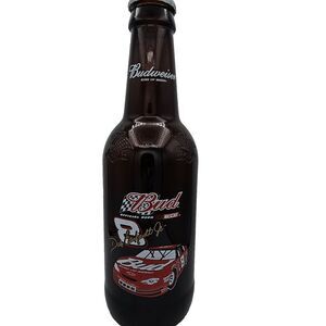 VINTAGE Amber Budweiser Glass Bottle Dale Earnhardt NASCAR #8 Red Monte Carlo